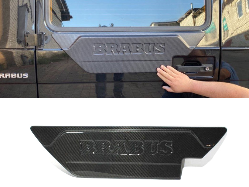 Mercedes-Benz W463 G-Class Brabus Carbon Fiber Spare Tire Mount Holes Cover Rear Door Attachment